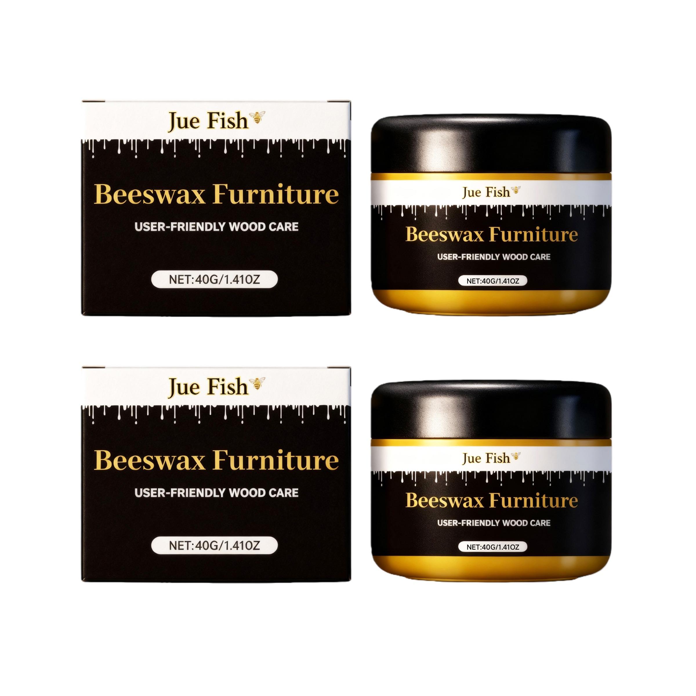 2-Pack Beeswax Furniture Care Polish (40g*2), Wood Furniture Renovation, Cleaning Polishing Gloss, Removes Wax Buildup and Stubborn Stains,Maintenance And Care Agent