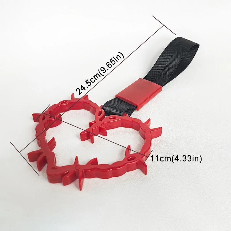 JDM Racing New Handle Hand Strap Heart Ring Styling Drift Charm Strap Drift Auto Accessories Car Strap Front and Rear Bumper Dec Automotive Decoration Automotive Decorative Accessories Aesthetic Car Accessory
