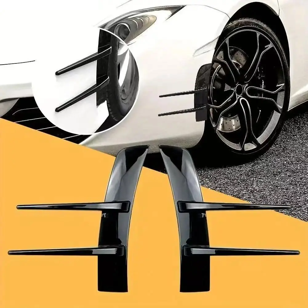 2pcs Front Fender Skirts, ABS Material with Polished Surface, Car Exterior Accessory for Vehicle Appearance Upgrade