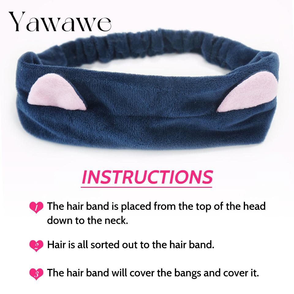Ywawe Hair Accessories Super Soft Cat Ear Headband & Duck Billed Clip Cute Hairpin for Women