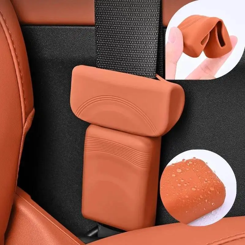 Universal Car Seat Belt Socket Protective Cover Silicone Car Safety Seat Belt Anti-Scratch Cover Button protective case