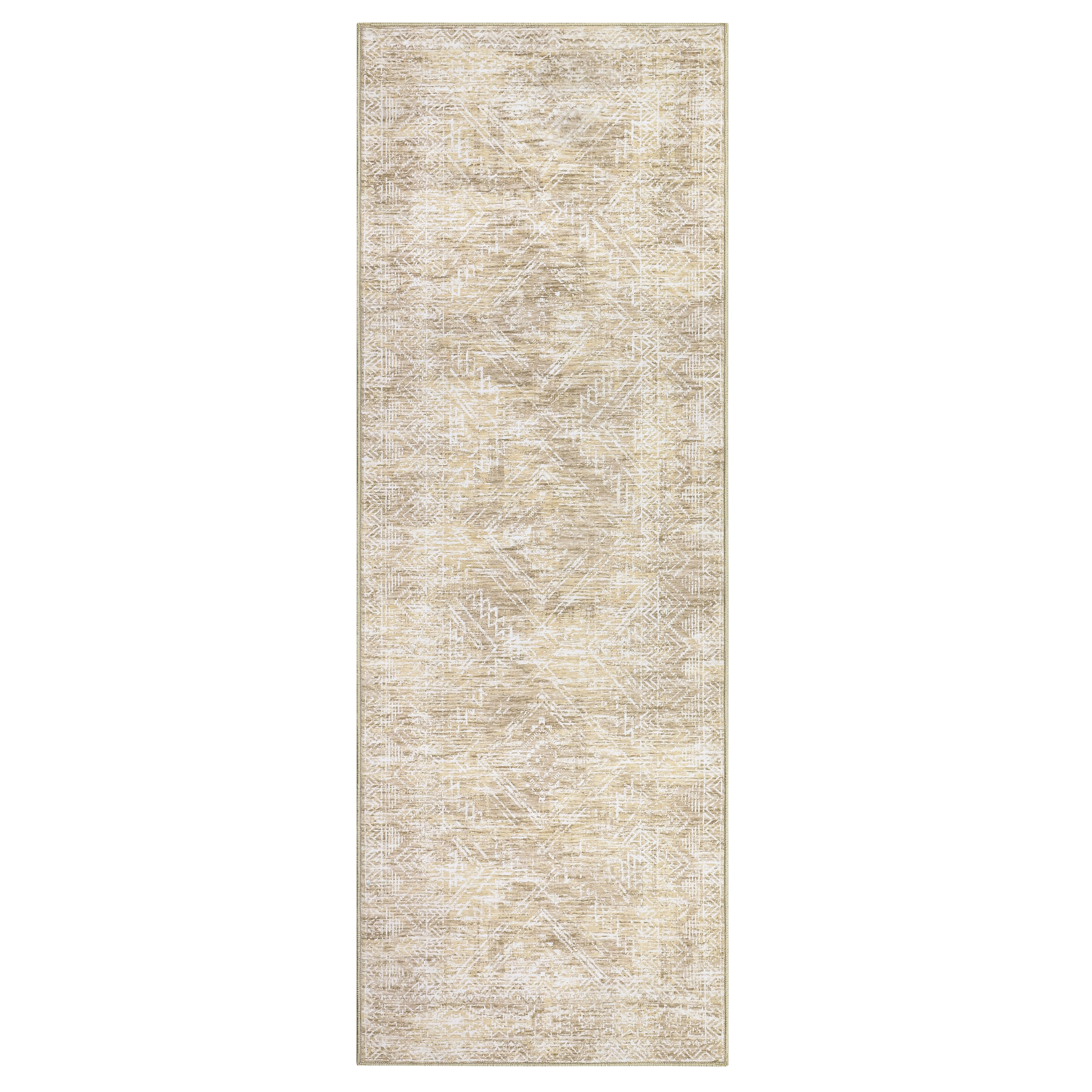 GARVEE 6 ft Rectangular Polyester Fiber Modern Geometric Statement Area Rug - Beige, Foldable, Machine Washable Multi-Room Home Decor Rectangular Soft Modern Floor Rug for Living Room, Bedroom