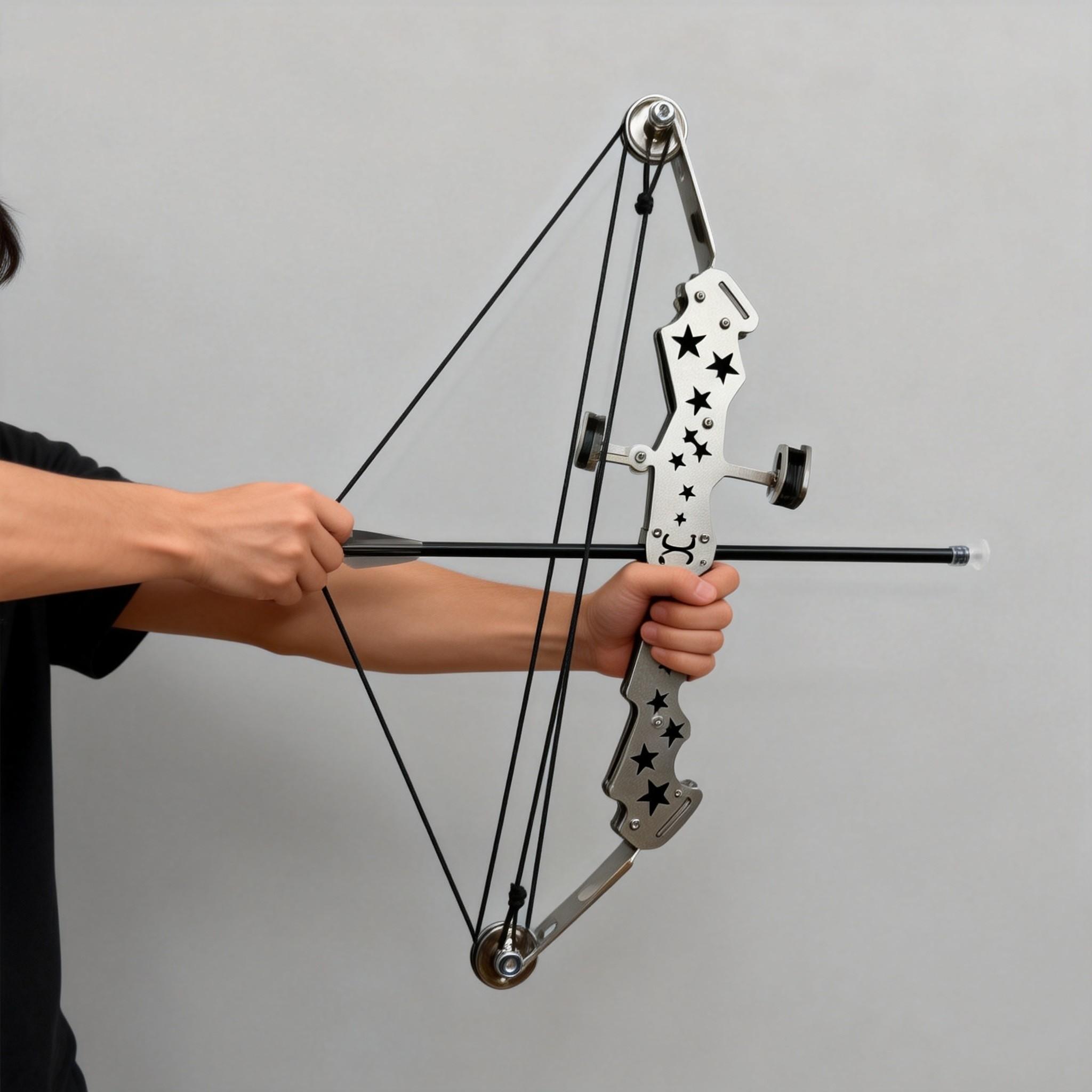 Multi-Functional Mini Bow Set, Stainless Steel, Precision Design, Ideal for Outdoor Fun and Practice, Includes 10 Arrows and Target