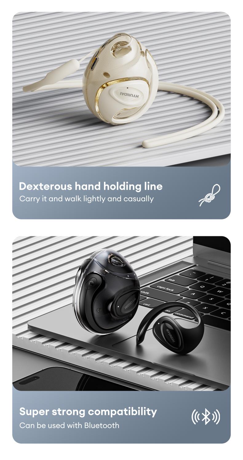 HYUNDAI X15 Ultra Wireless Bluetooth Headset 5.4 OWS Waterproof Sport Headsets Noise Reduction Headphones With Mic Earbuds Automatic Stereo