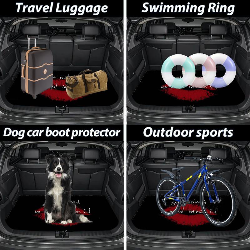 1pc red lip pattern + "get naked" slogan trunk liner - 29.53 x 39.37 inches, durable polyester fiber, protects the trunk and reduces wear and tear, trunk liner, vehicle interior upgrade, strong design pad, high-quality material