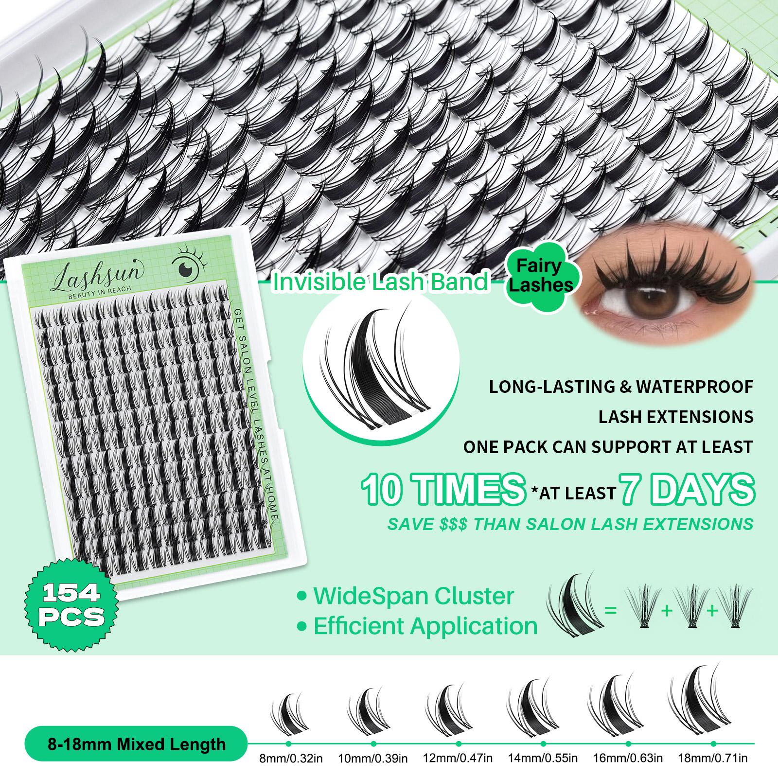 1344PCS/650PCS/540PCS Lash Kit, Eyelash Extensions, D Curl 11 Styles Mixed Length Bottom/Spikes/3D Effect with Bond&Seal Lash Remover Brush Lash Applicator Headband Wristband set, Beginners&Proficient, DIY at Home Easily, for Makeup Daily