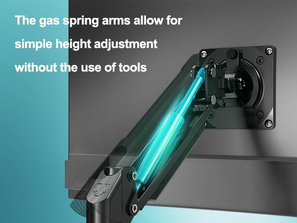 Adjustable Gas Spring Single Monitor Desk Mount 13"-32" | White/Black