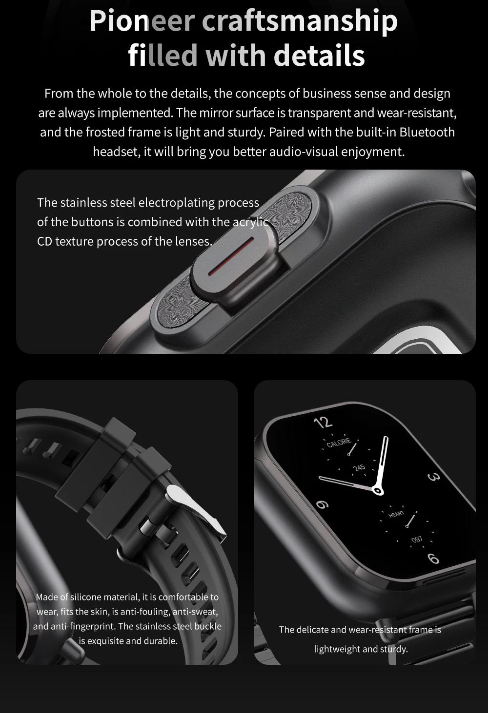 Multi-function Sports Bluetooth Wireless headset Watch 2-in-1 for Easy riding and driving Answering phones and listening to music car electronics accessories New Wearable Watch Wireless 5.3 Smart Screen Watch Built-in headphones christmas gifts