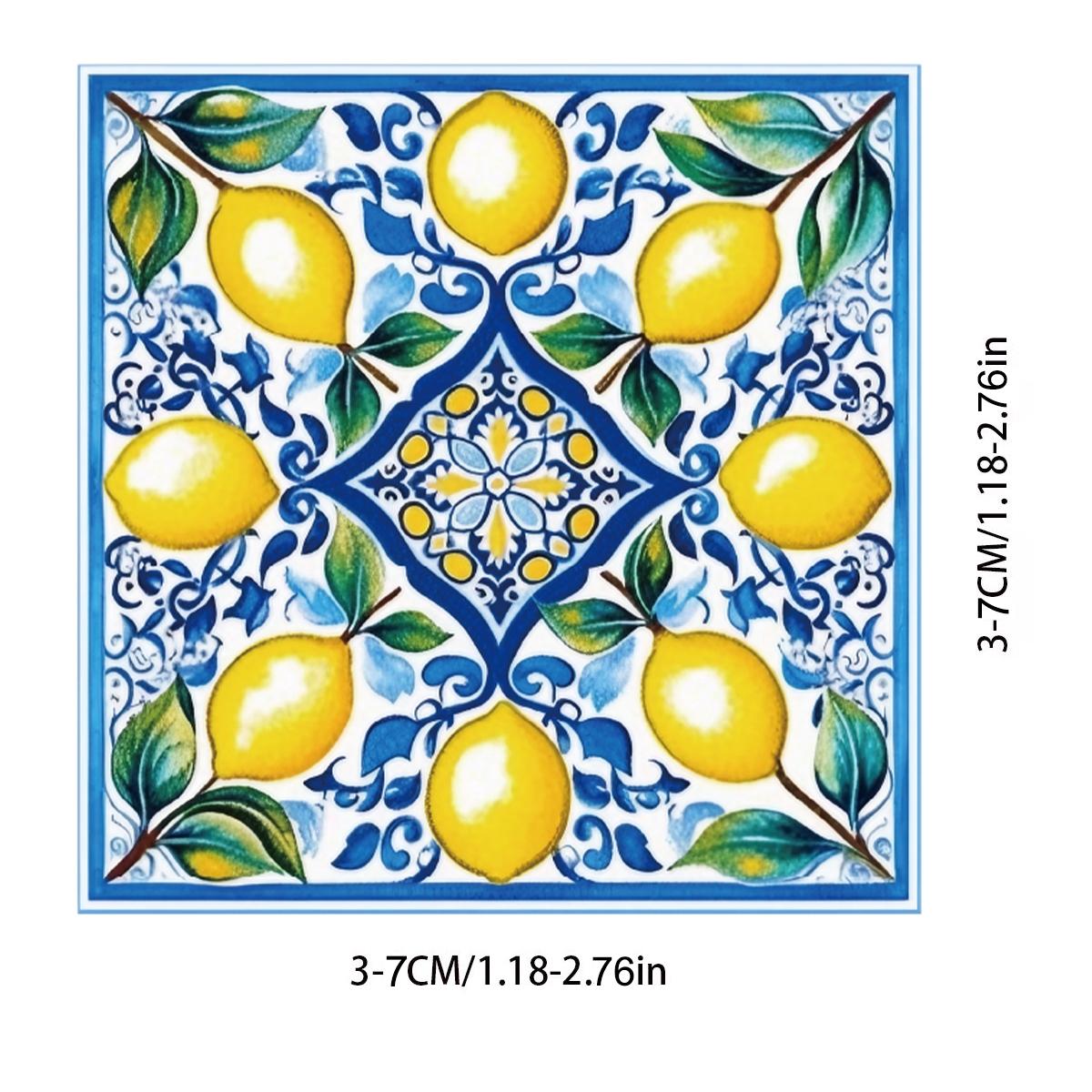 Mediterranean Food Sticker, 50pcs Cartoon Mediterranean Tomato Food Vinyl Decals for Decor Laptops, Aesthetic Cute Lemon Labels Sticker for DIY Scrapbook