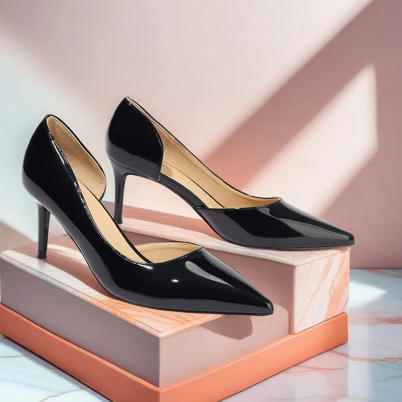 Comfortable, simple and elegant temperament women's singles shoes side empty slim heels women's high heels women's shoes