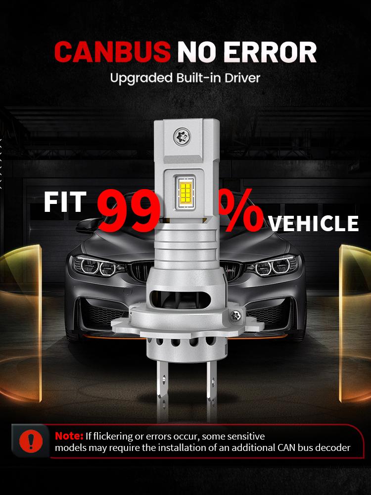 2pcs H7H4 H11 H1 LED Headlight Canbus 50000LM Light Bulbs for Car With Fan Turbo Lamp 6000k Auto LED 9005 HB3 9006 HB4  Light Fog Lamp Plug&Play 12V