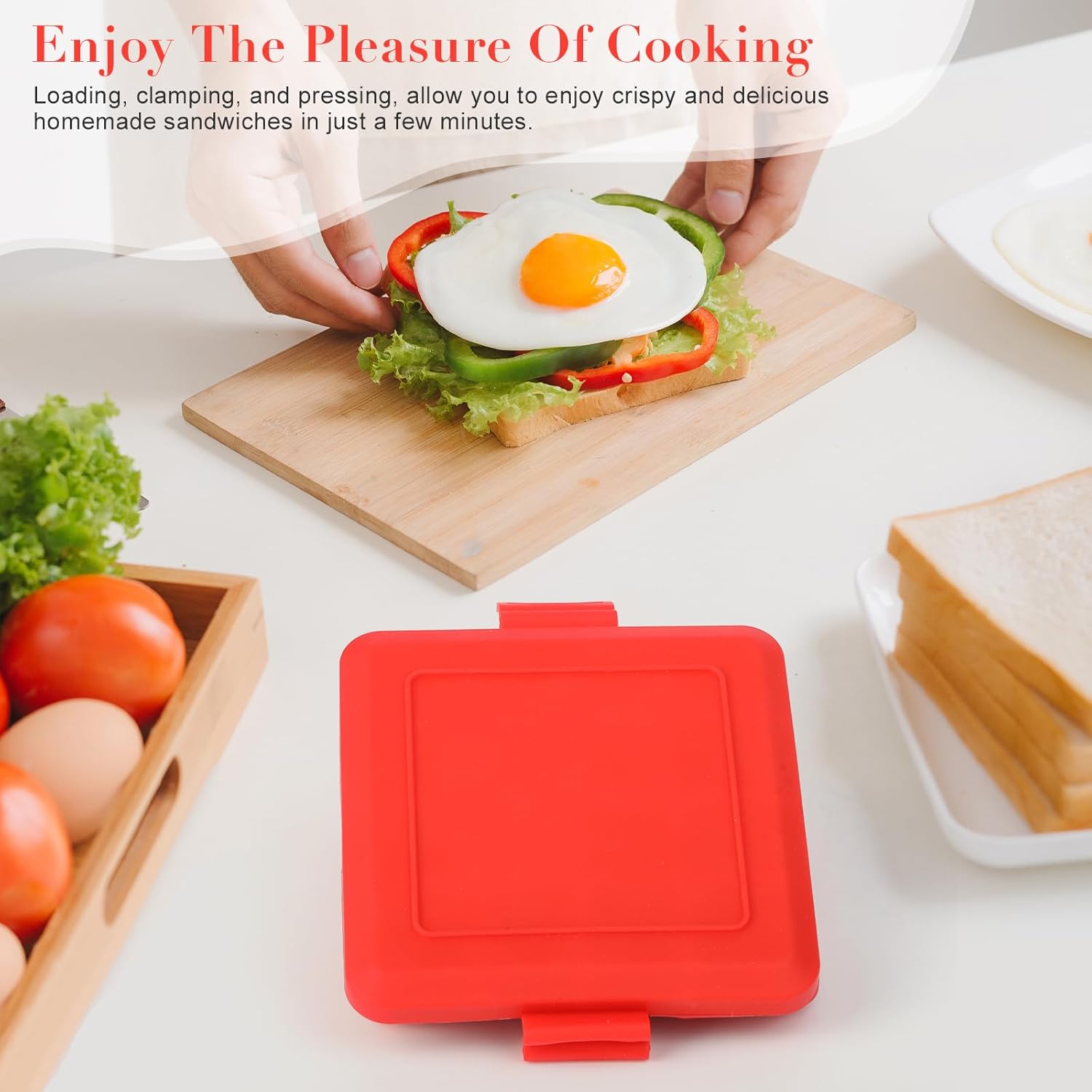 Microwave Bread Maker, Sandwich Maker, Panini Press, Multi-Function Small Toaster Oven, Easy Clean and Store, Perfect for Breakfast, Cheese Sandwiches, Snacks.Kitchen Appliance.