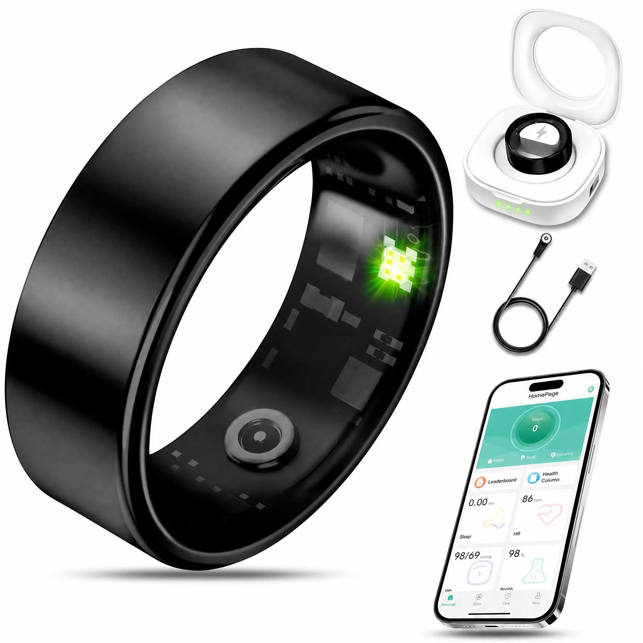 Smart Ring Smart Ring, Advanced Health Tracking & Heart Rate Monitor, Sleek Wearable Tech, For Men & Women Daily Wellness, Sleep Tracking & Activity Monitoring, Lightweight Comfortable Discreet All-Day Accurate Fit