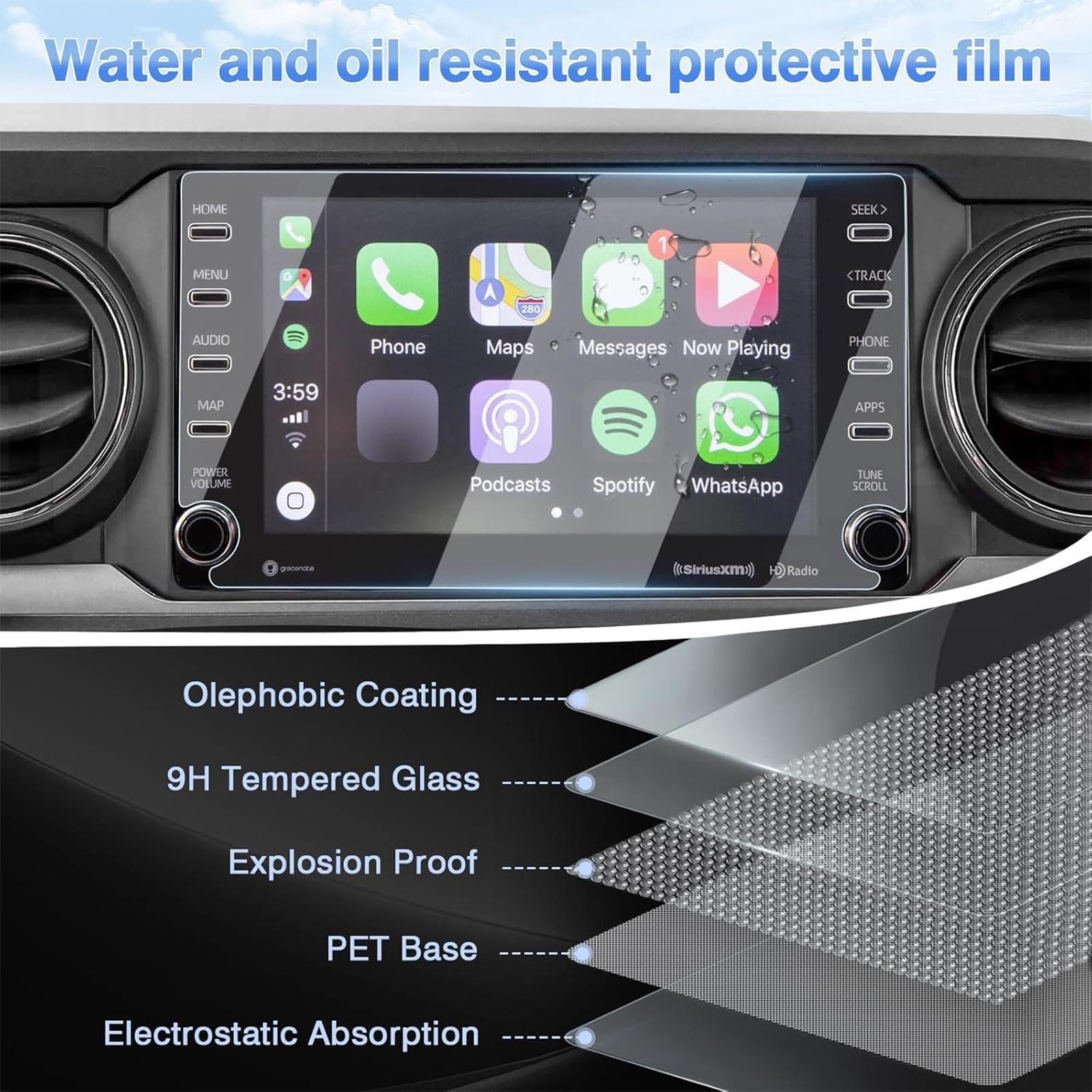 Canvcle 2PCS Tacoma Screen Protector for 2020-2023 Toyota Tacoma(SR5/TRD Sport/TRD Off-Road/Trail Special Edition/TRD Pro/Limited) 8-inch Touch Screen Tempered Glass Protective Anti-Glare Canvcle 2PCS Tacoma Screen Protector for 2020-2023 Toyota Tacoma(SR5/TRD Sport/TRD Off-Road/Trail Special Edition/TRD Pro/Limited) 8-inch Touch Screen Tempered Glass Protective Anti-Glare