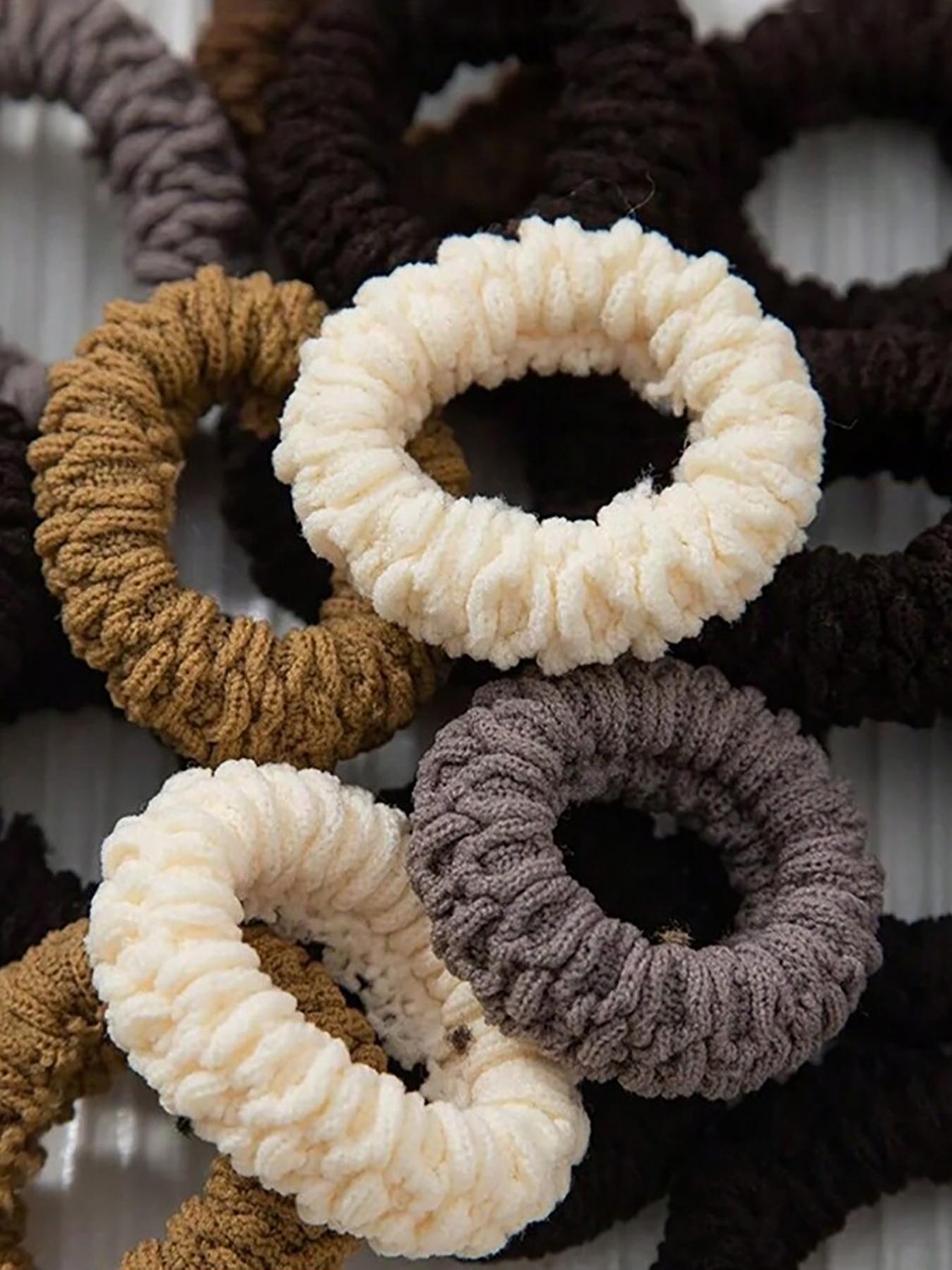 Solid Color Hair Tie, High Stretch Hair Tie, Hair Accessories for Women & Girls, Minimalist Headwear Suitable for Thick Hair, Rubber Band, Scrunchie