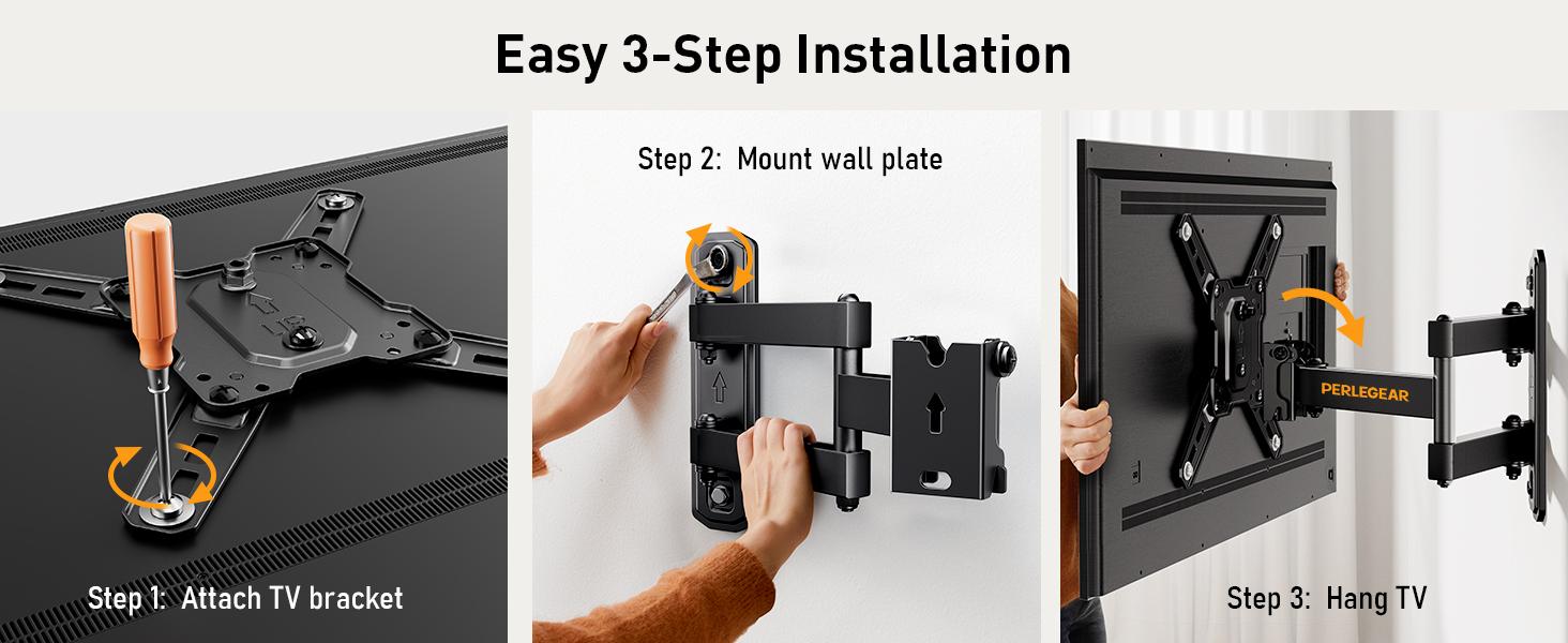 Full Motion TV Wall Mount for 13–42 Inch Flat or Curved TVs and Monitors up to 55 lbs, Articulating Arm TV Bracket with Swivel, Tilt & Extension, Max VESA 200x200mm#TikTokShopBlackFriday