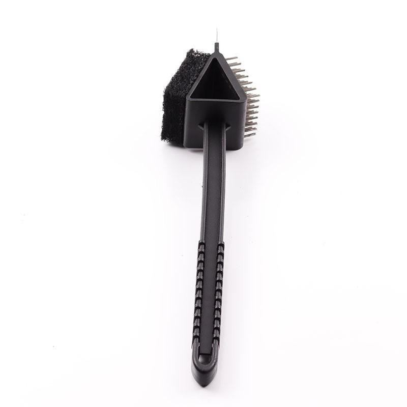 1pcs 3-In-1 Corner Copper Wire Brush, Grill Oven Cleaning BBQ Brush, Copper Wire Sponge Scraper, Long Handle, Durable Design