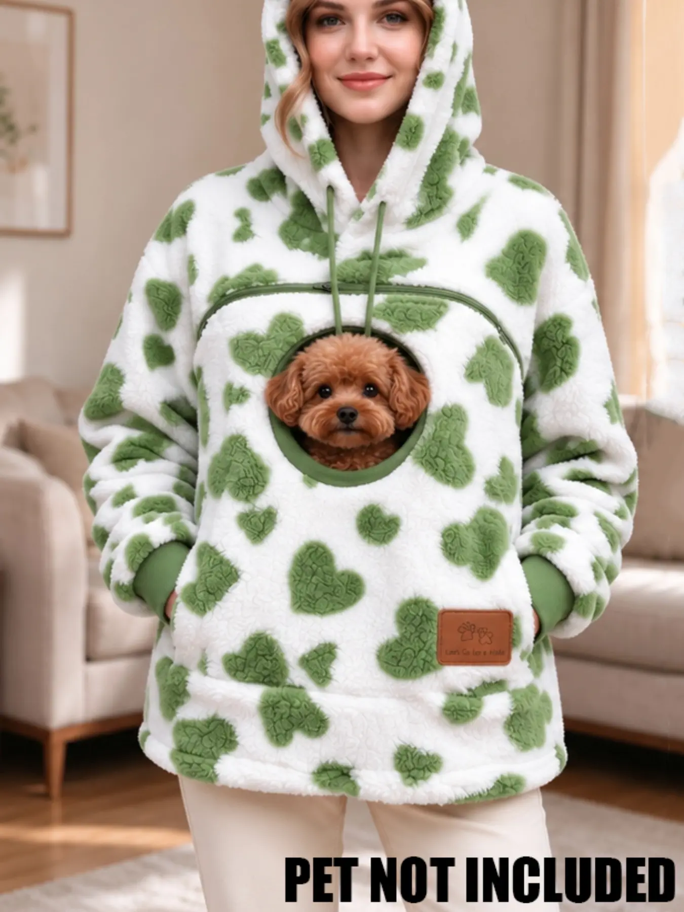 2026 Women Hoodie with Pet Carrier Pocket, Casual Pullover Hooded Top, Ideal for Walking & Staying with Small Pets, Comfortable & Stylish