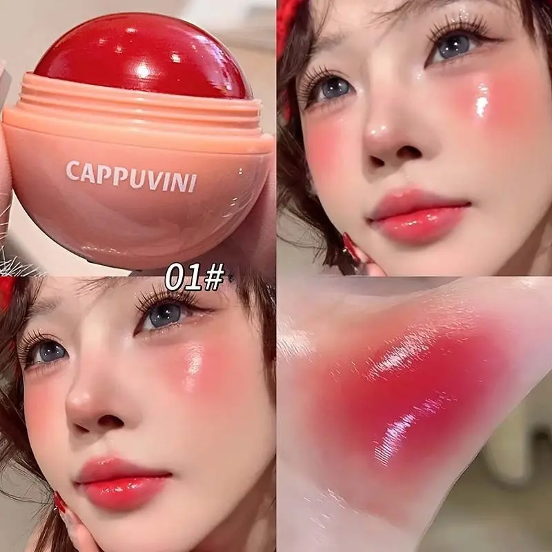 Luxurious Blush Ball, 3 Color Options, Waterproof Long-Lasting Hydrating Glow Effect, Lip and Cheek Dual Use, Compact and Portable
