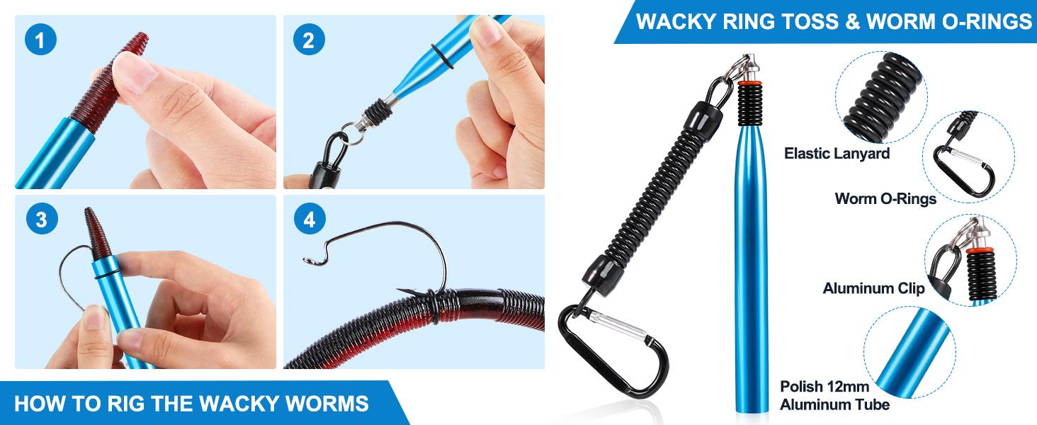 133pcs 5.5" Wacky Worm Fishing Lure Kit, Soft Plastic Grub Baits with Hooks & Tackle Box, Wacky Rig Tool for Bass Trout Fishing Supplies