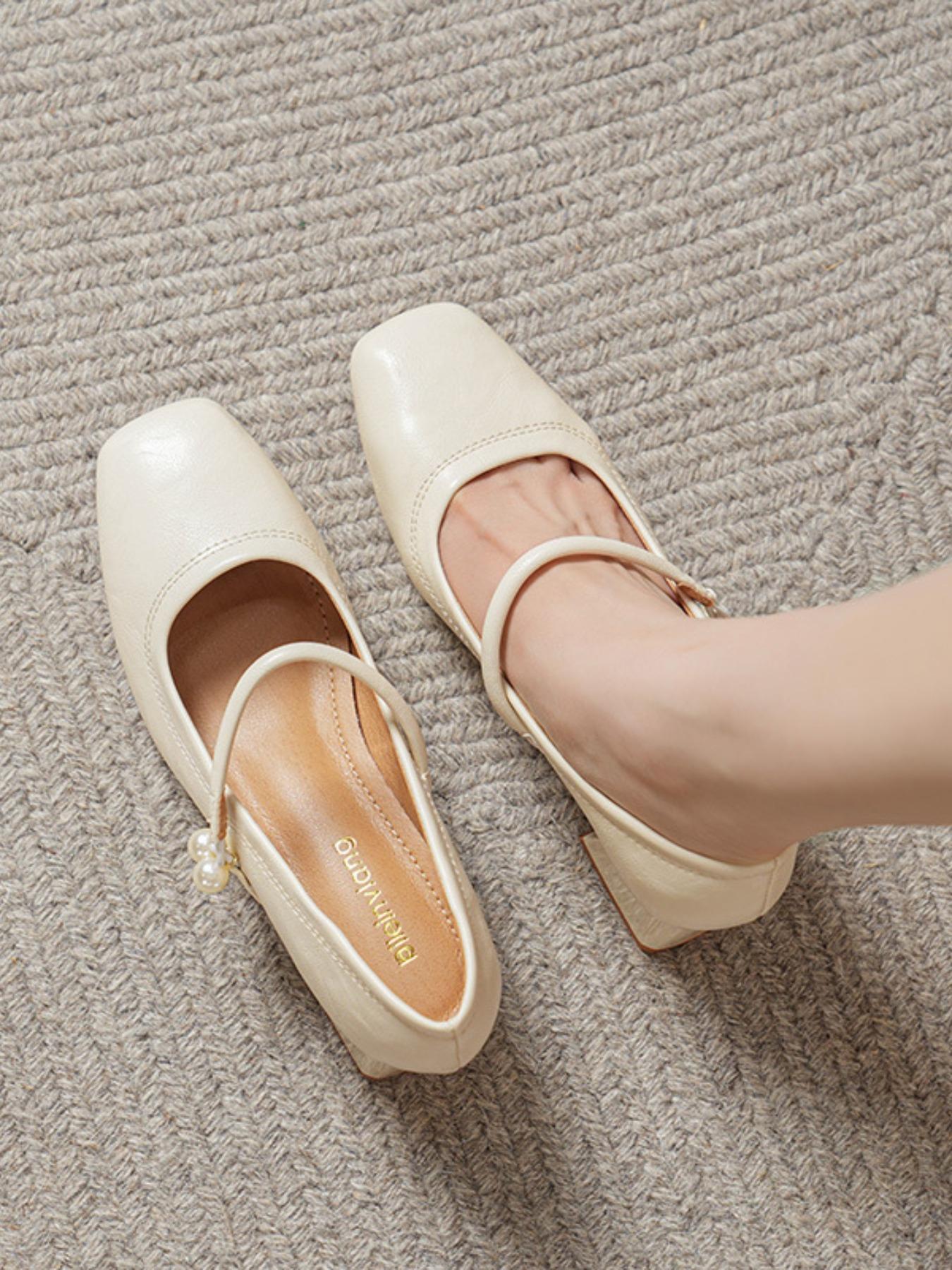 2026 French Style Women’s Comfortable Flat Shoes, Elegant Mary Jane Design with Low Heel and Rubber Sole for Work & Casual Outings, Soft and Lightweight for All-Day Wear