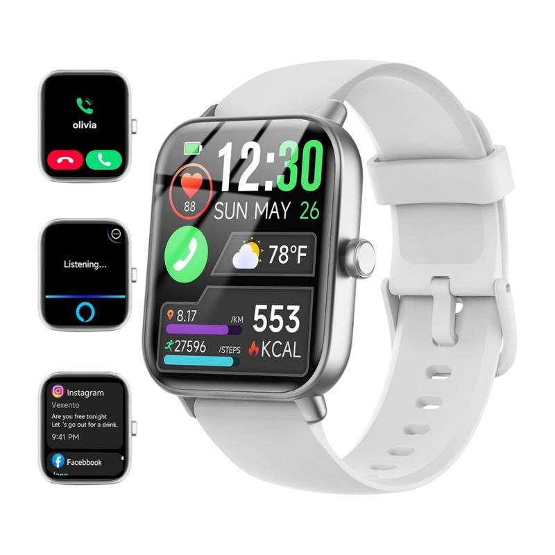 Smartwatch for Women, Alexa Built-in, 1.8" Fitness Tracker, IP68 Waterproof Smartwatch for Android & iPhone with Bluetooth Call (Answer/Make), Heart Rate/SpO2/Sleep Monitor/Pedometer, Smartwatch for Women, Alexa Built-in, 1.8" Fitness Tracker, IP68 Waterproof Smartwatch for Android & iPhone with Bluetooth Call (Answer/Make), Heart Rate/SpO2/Sleep Monitor/Pedometer,