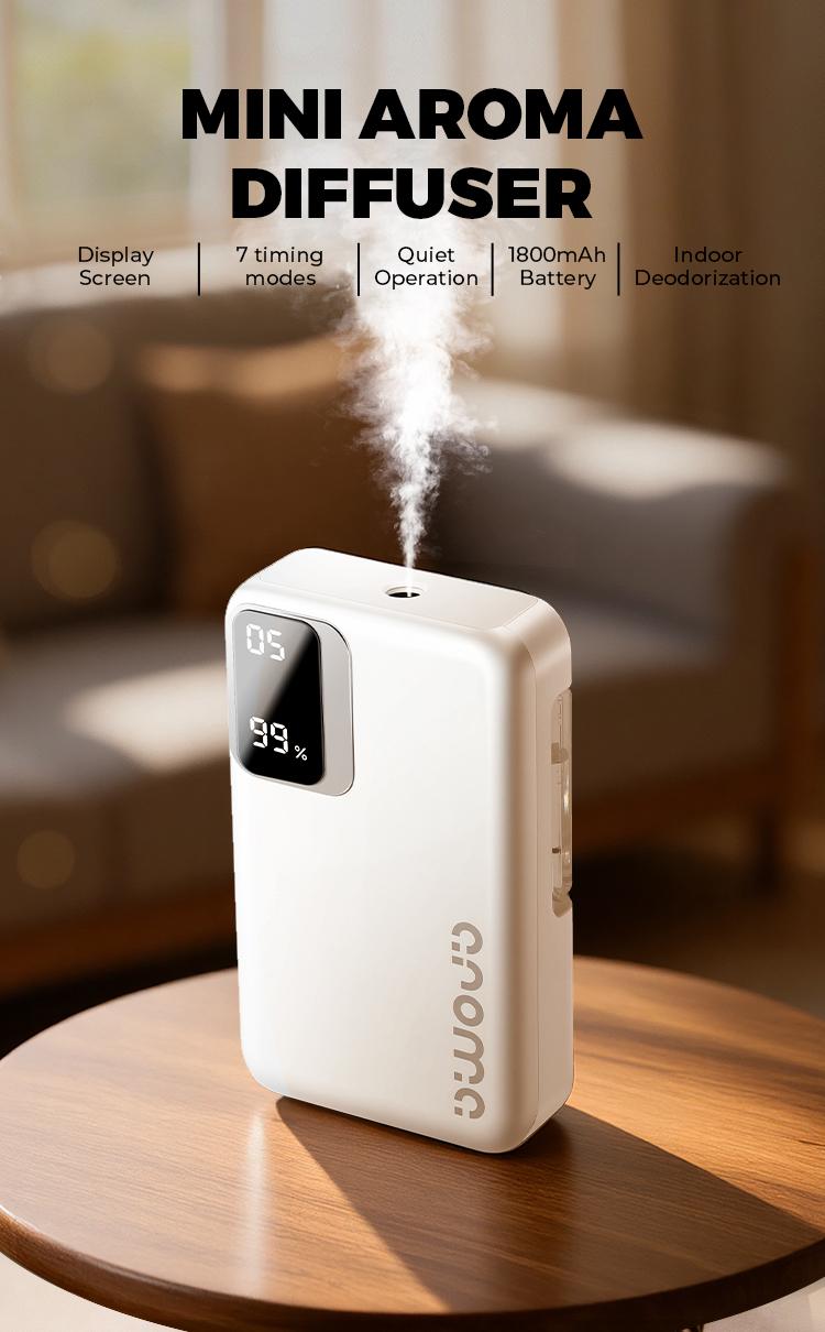 Smart Automatic Essential Oil Diffuser Aromatherapy, Wall-Mounted Humidifier for Bathroom and Office, Compact Design, Atomization Working Mode