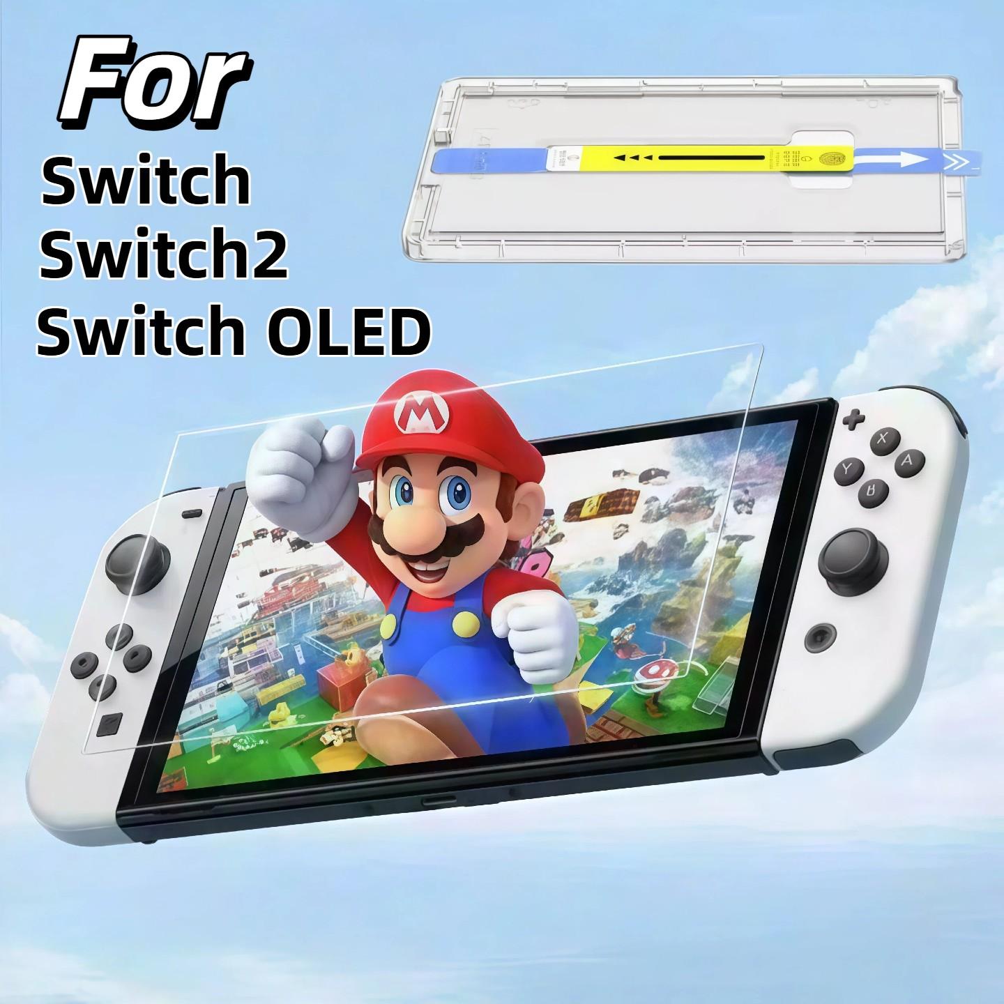 Switch 2 Oled Screen Protector Film, 9h Hardness Anti-Scratch Bubble-Free Alignment Tool Kit, Dustproof High Clarity Durability