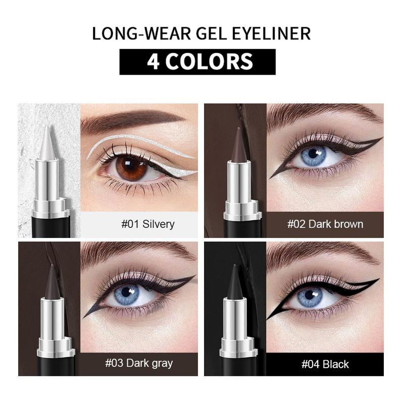 lakerain 2 Counts Long-Wear Gel Eyeliner Waterproof & Smudge-Proof, Creamy Gel Formula for Bold Lines, Precise Tip for Cat-Eye Gradient Looks, Multi-Use as Eyeshadow Brow Pencil, Multiple Shades, Ideal for All-Day Eye Makeup, Eye Makeup Products