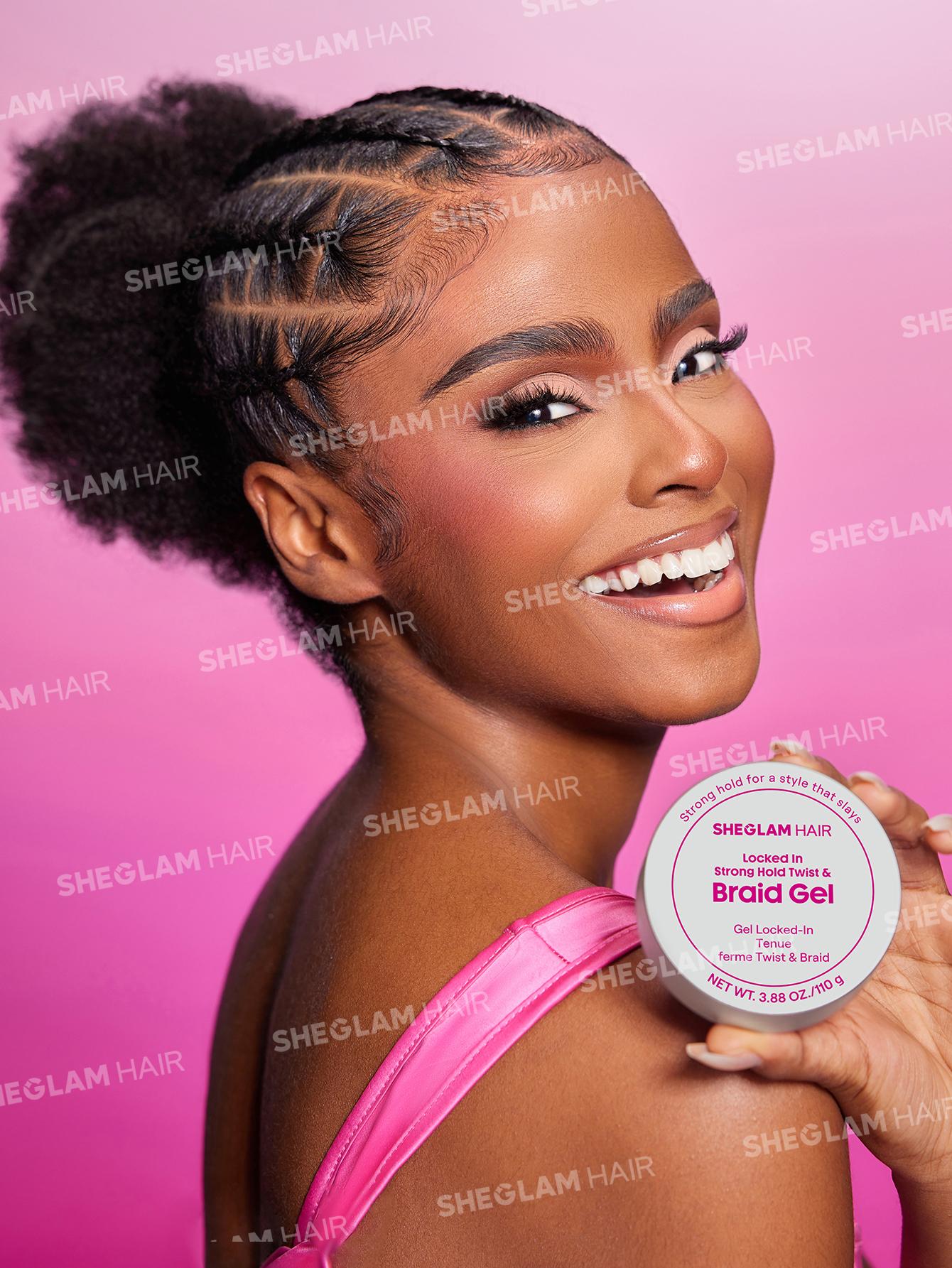 SHEGLAM HAIR Locked in Strong Hold Twist & Braid Gel,Wax Strong Hold Non-Greasy Hair Styling Gel,No Flake No Whitening & Water Resist Ant,Yummy Cranberry Scent,Enriched With Castor Oil,Coconut Oil And Shea Butter-Effortlessbeauty-Hairhack- Coachella