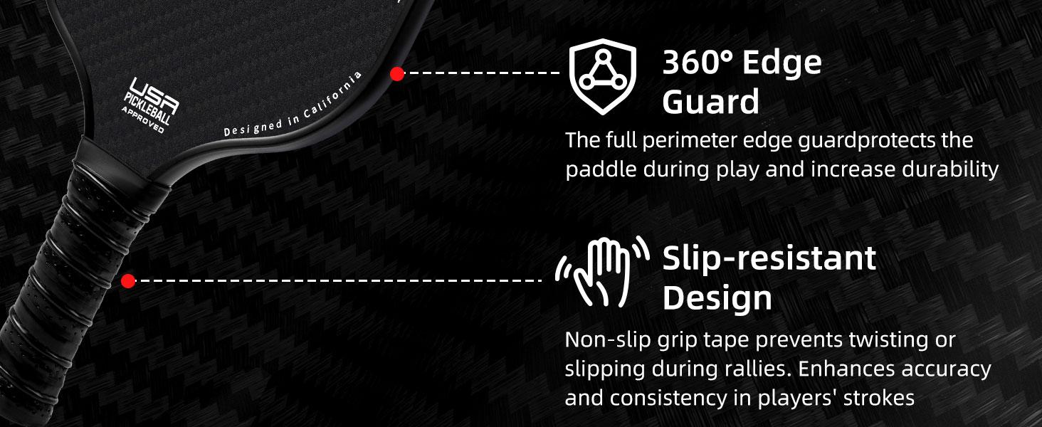 【SpringStatements】BAGAIL Pickleball Paddles, USAPA Approved Fiberglass Surface Pickleball Set, Lightweight Pickle Ball Rackets with 4 Balls, 1 Bag, Designed in California for Traction and Stability sport family