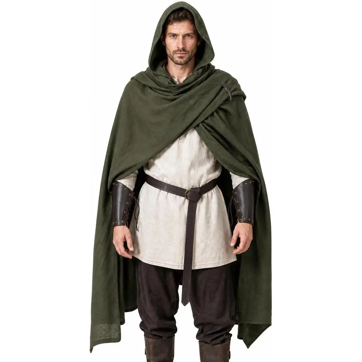 Medieval Scarf Costume Set with 3 Brooches, Cuffs and Belt | Includes 3 Brooches, Costume Accessory Set, Medieval Theme, Cuffs Included, Belt Included
