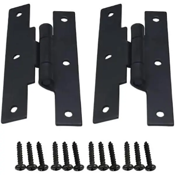Black Steel Hinge Offset for Cabinet Door, 3/8", Matte Black, 2 Pack, Made in Taiwan