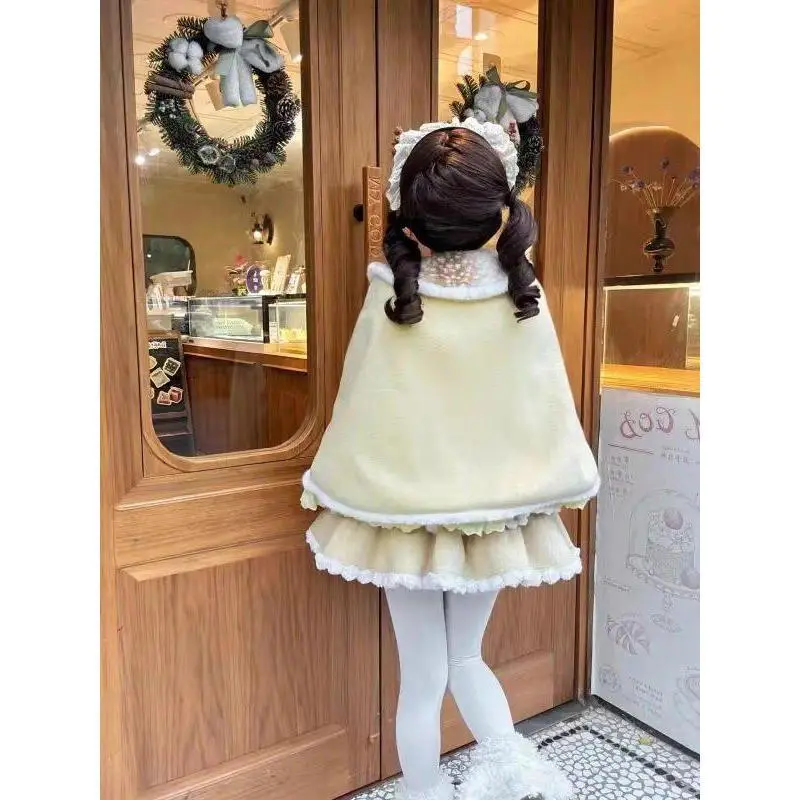 Christmas New Year Elegant 3 Piece Sets Women Sweet Kawaii Coats+Casual Blouse +Mini Chic Dress Female Princess Korean Fashion