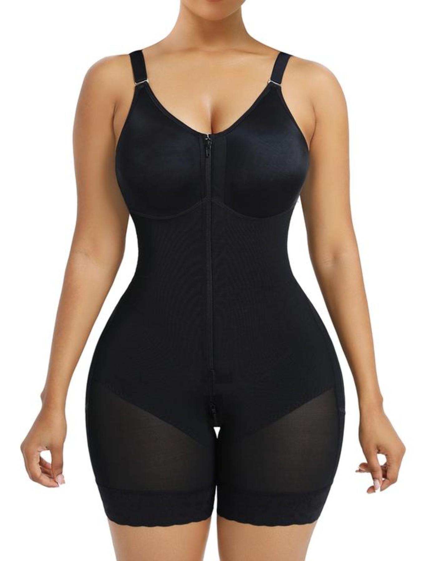 Women's Shapewear Dress, Waist Cinching Butt Lifting, Zipper Design, Detachable Straps, Adjustable Fit, Compression Sculpting, All Seasons