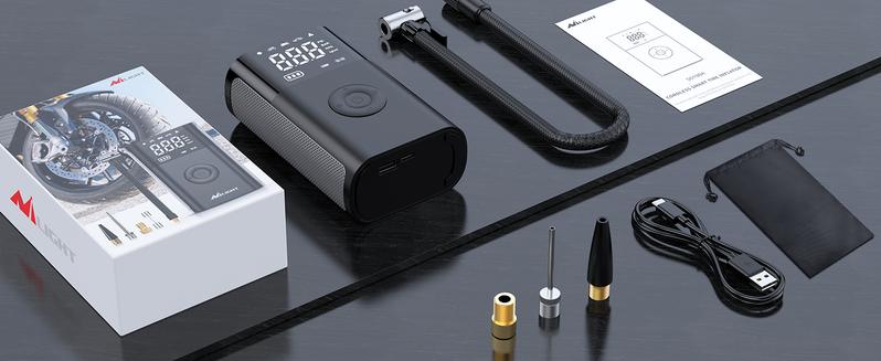 Nilight Portable Air Compressor Battery Rechargeable 12VDC 150PSI Cordless Auto Shutoff  Gauge 2X Faster Inflation Air Pump for Car Motorcycle Vehicle Automotive Wireless Tire Inflator Tyre Inflator