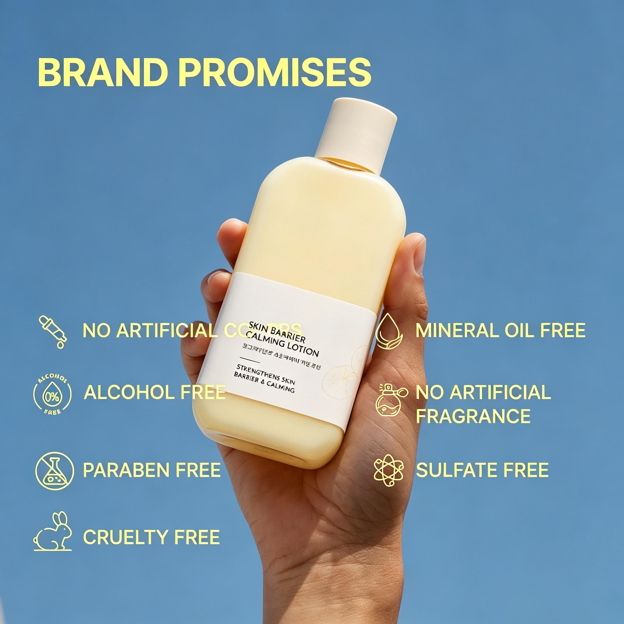 Skin Barrier Calming Lotion 220ml / 7.43 fl.oz -  Hydrating Lotion for Smooth Makeup Prep & Glowy Skin, Deeply Moisturising, GHK-Cu, CiCA + TECA, Peptide, Collagen, Non-Comedogenic Facial Daily Moisturizer, Korean Skincare, Collagen Deep Hydration