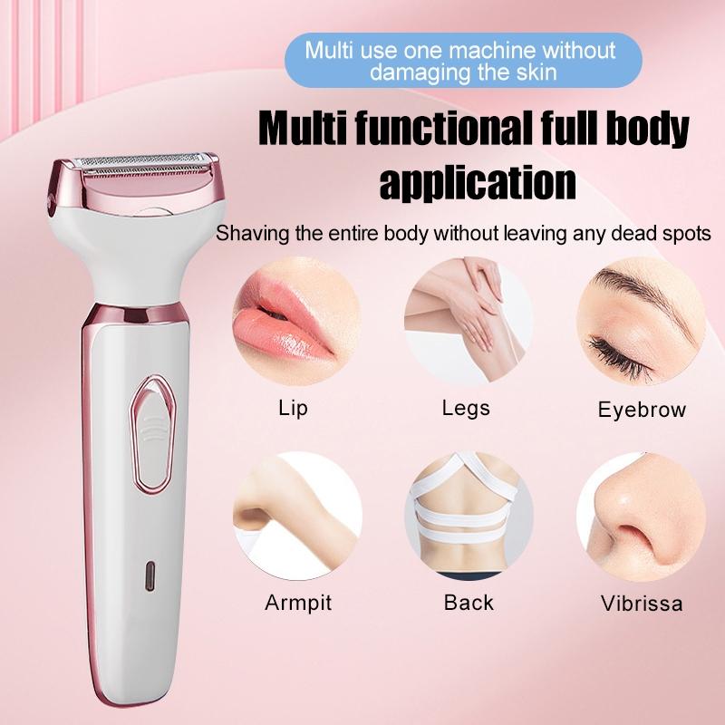 4 in 1 Electric Shaver, 1 Box USB Rechargeable Hair Removal Tool with Replacement Heads, Gentle Hair Removal Tool for Face, Eyebrow, Nose, Arm, Leg, Body, Rechargeable Shaver Machine