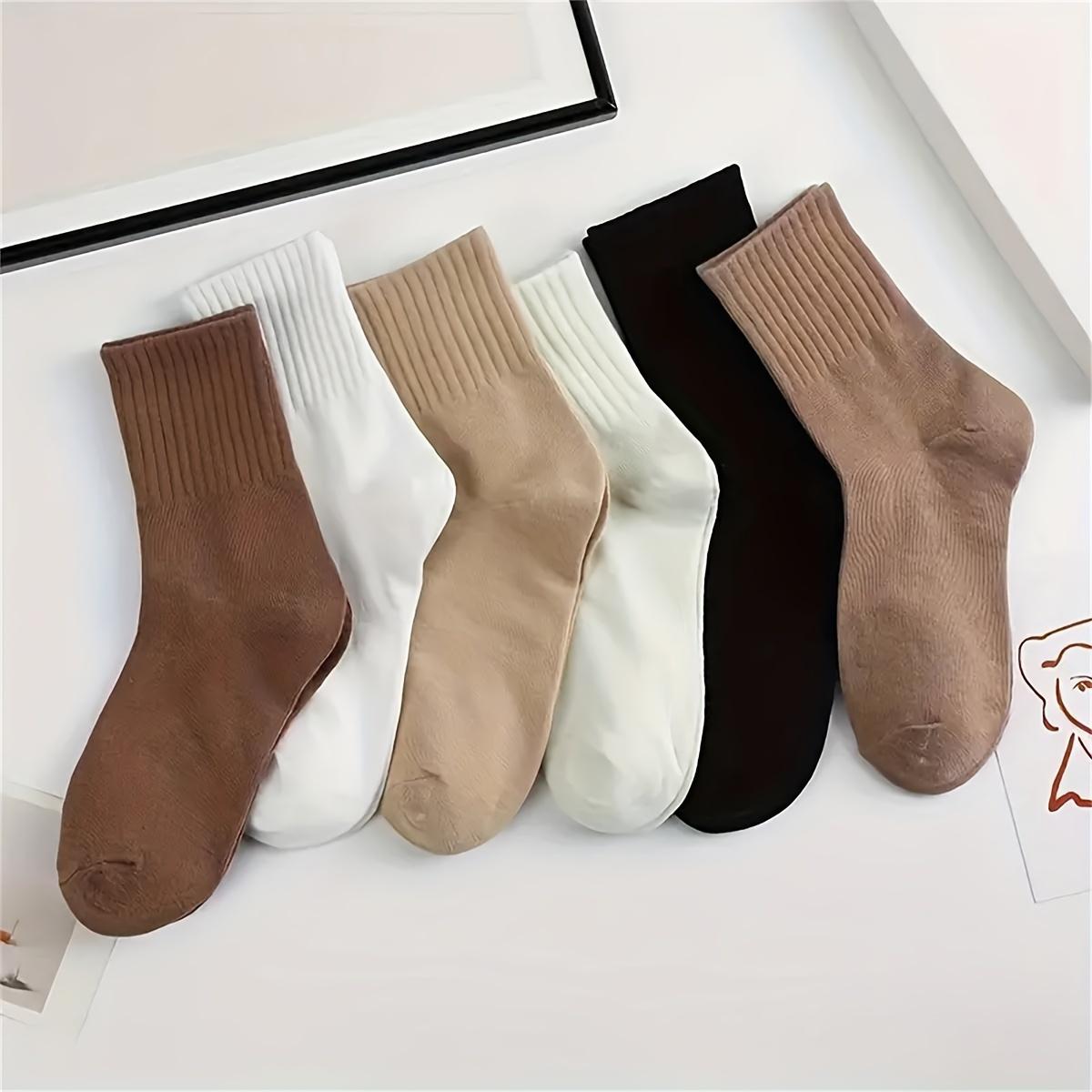 Mid Tube Socks , Vertical Stripes, Solid Color,   Sweat Absorbing Socks, Student Office Workers, Sports Long Socks, Soft Winter Womenswear Women