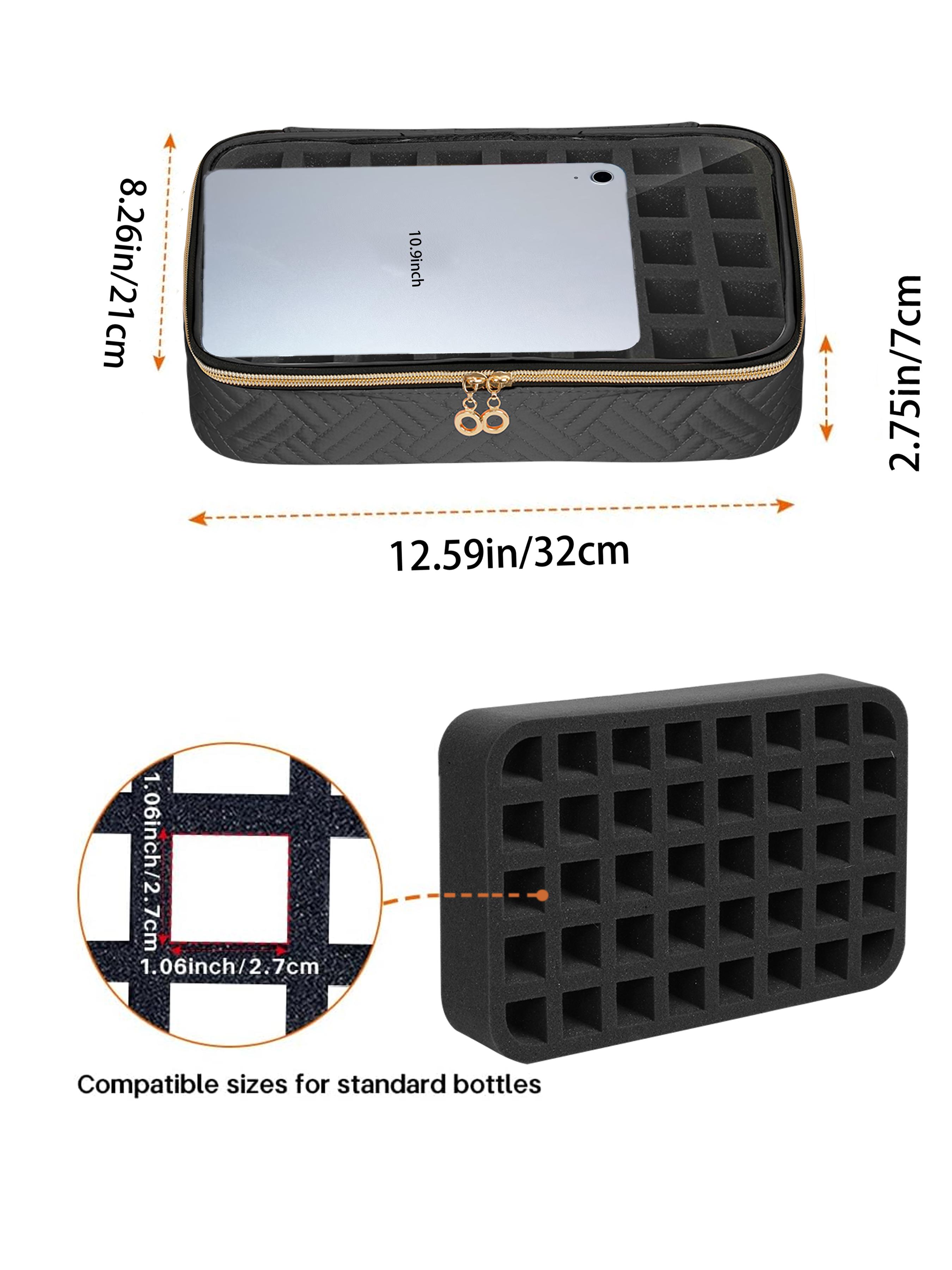 Small Clear Nail Polish Organizer Holds 40 bottles(15ml-0.5fl.oz) Nail Polish Case Multifunctional Nail Polish organizer, Travel Makeup Bags for Women, Portable Travel Nail Tech Carrying Bag for Storage Display, Christmas and Thank, Vanity Bag Organizer