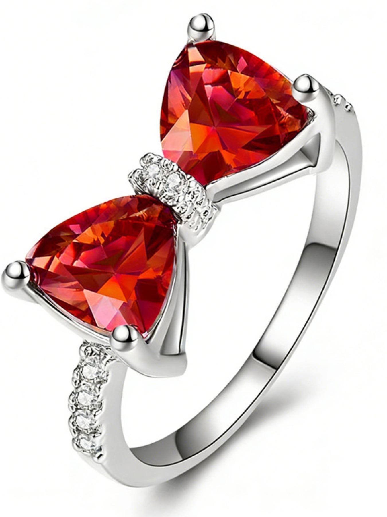 Luxurious Bow Zircon Ring, High-End Sweet Cool Style, Elegant Butterfly Knot Design, Perfect for Special Occasions