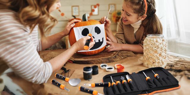 #JumpstartSale HAUSHOF 20-COUNT Halloween Pumpkin Carving Kit, 10-COUNT Professional Heavy Duty Stainless Steel Pumpkin Carving Tools with Carrying Case and 10 Pumpkin Carving Stencils for Halloween Jack-O-Lanterns