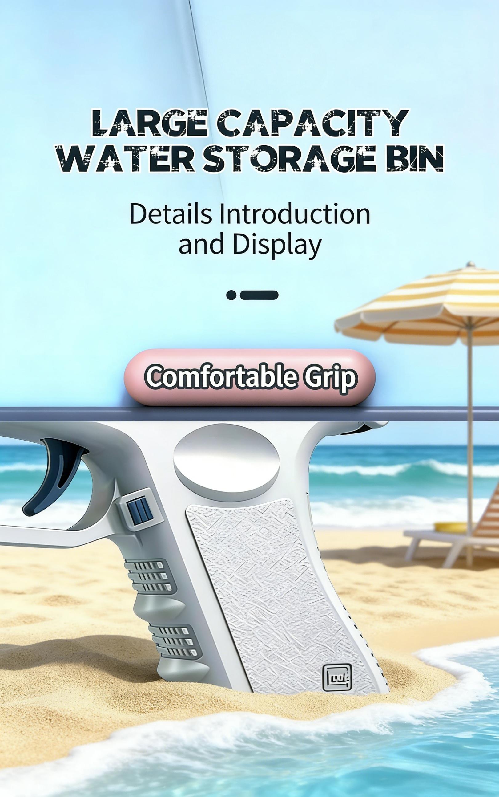 Electric Glock Water Gun, Full-Auto Repeating Water Gun, Large Capacity, Summer Beach Play Toy, Ideal Gift for Kids Who Love Swimming