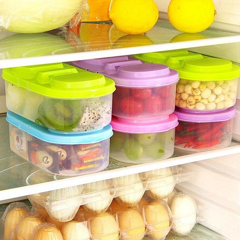 Stackable Plastic Bento Boxes with Lids - Hand Washable, Manual, Rectangle Food Storage Containers for Refrigerator, Bathroom Organization - No Electricity Needed