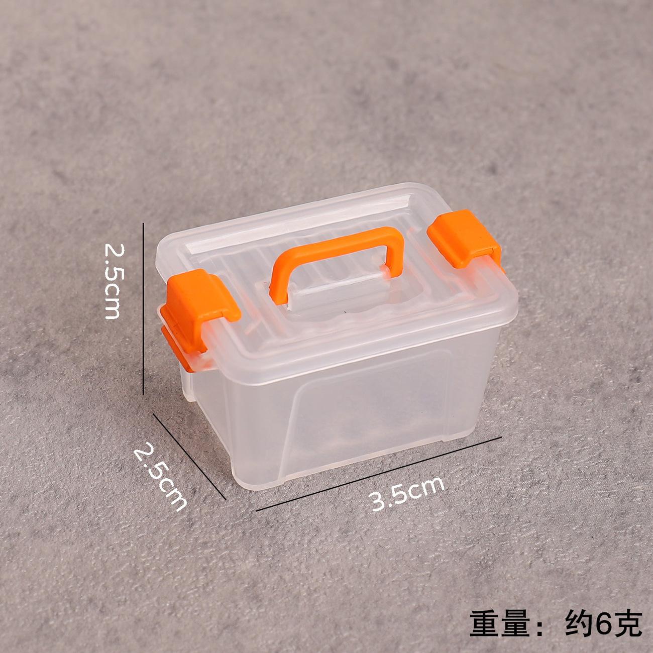 Transparent Plastic Storage Box Mini Suitcase Organizer Small Parts Container Tool Storage Case for Dollhouse Pretend Play Toy