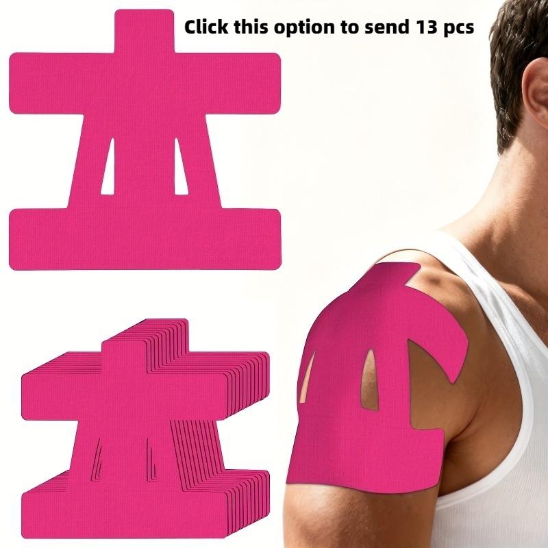 13Pcs Shoulder Neck Sports Kinesiology Tape Set, Pre Cut Tapes, Waterproof Muscle Support Sticker, Relieve Muscle Soreness Fatigue, Ideal for Badminton Basketball Running Endurance Sports