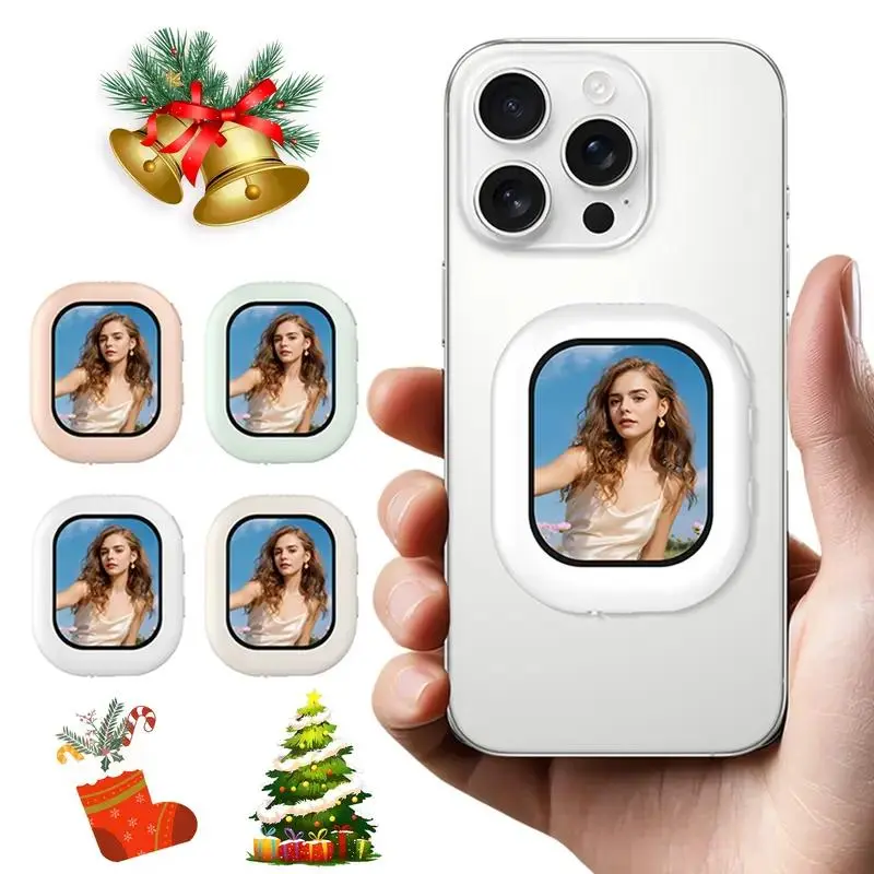 2.01-inch Wireless Magnetic Selfie Camera Monitor, Wireless External Display with Magnetic Base, Supporting 2.4G WiFi and Bluetooth 5.0, Compatible with iPhones iOS 9.0+/Android 2.0+ Smartphones, Cellphone, Ideal for Live Streaming, Smartphone