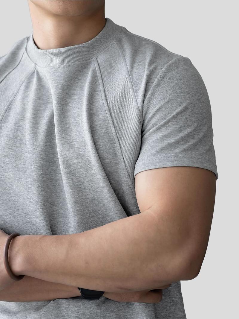 Fioboc Men's Weekend Performance Crew Neck Tee - Streetwear Casual Basic Short Sleeve Top