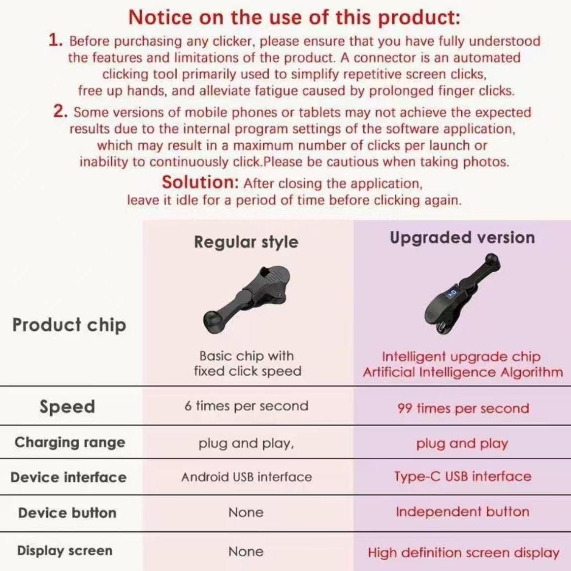 2026 New Smart Automatic Screen Clicker Device, USB Powered Finger Simulator, Adjustable Speed Physical Clicker for Gaming, Live Streaming Rewards Tasks