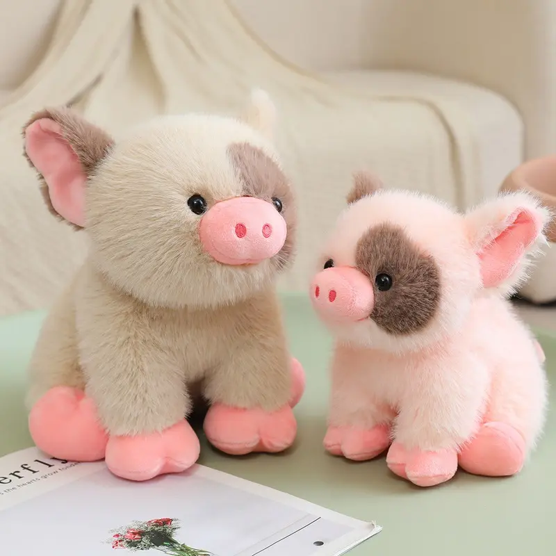 Cute Spotted Mini Pig Plush Toy Fluffy Little Piggy Stuffed Animal Doll Kids Sleep Companion Birthday Gift Home Decor